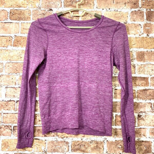 Lululemon Long Sleeve Shirt Tech Mesh Heathered‎ Red Thumb Holes Size Medium?